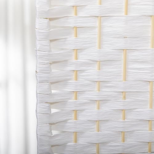 HOMCOM 3 Panel Room Divider, Folding Privacy Screen, 5.6', White | Room Separator, Wave Fiber Freestanding Partition Wall Divider - color: White, size: 3 Panel
