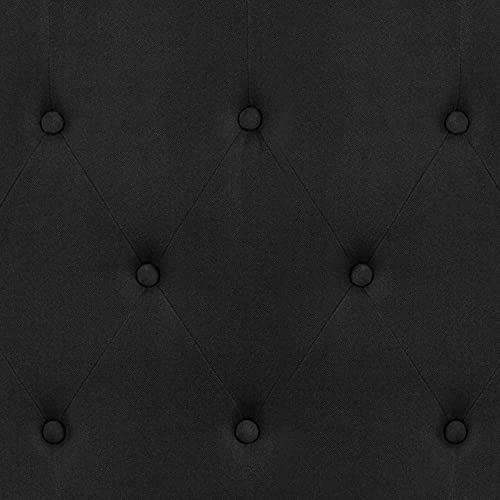 EMMA + OLIVER Black Full Tufted Headboard | Adjustable Bed Rail Slots, Fabric Upholstered - color: Black, size: Full