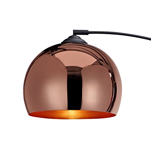 Teamson Home Arquer 66.93" Arc Floor Lamp for Living Rooms, Home Offices, Dining Rooms, Bedrooms with Faux Black Marble Base and Rose Gold Bell Shade - color: Rose Gold