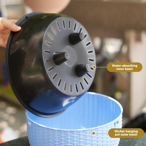 Rattan Styles Hanging Planter, Resin Small Hanging Flower Pot | Kangnice Rattan Styles Hanging Planter, Resin Small Hanging Flower Pot - color: White