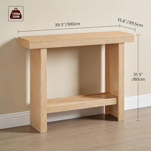 MAHANCRIS Console Table, 39.4'' Entryway Table for Hallway, Narrow Sofa Table Behind The Couch, Modern Foyer Tables for Entrance, Living Room, Corridor, Easy Assembly, Natural CTNA16801 - color: Natural, size: 39.4"L x 11.8"W x 31.5"H