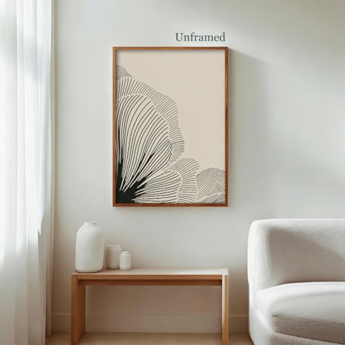 Abstract Black and Beige Flowers Canvas Wall Art, Neutral Floral Lines Poster, Modern Minimalist Floral Wall Decor, Boho Botanical Sketch Art Print for Living Room Bedroom 12x16in Unframed - color: Floral 02, size: 16"L x 12"W, style: Unframed