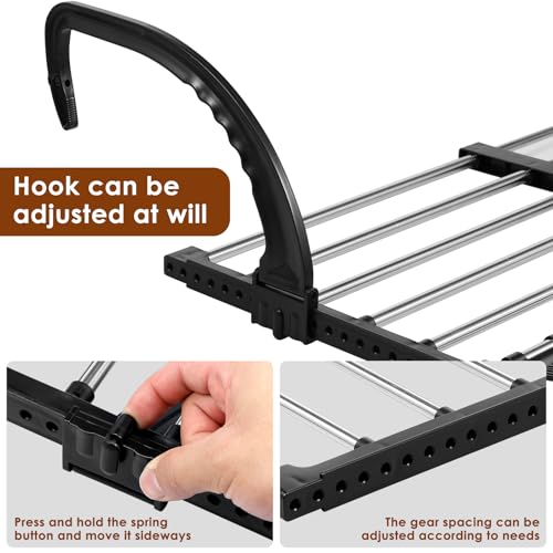 Portable Clothes Drying Rack for Balcony,Foldable Railings Windowsill, Retractable Radiator Clothes Airer,28"x13" Folding Towel Rack Indoor Outdoor Travel Laundry Rack with Clips (B-28"x13") - size: B-29"x13"