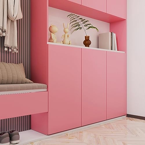 Livelynine Bright Pink Wallpaper Peel and Stick Matte Pink Contact Paper Waterproof Self Adhesive Wallpaper for Bedroom Girls Room Coral Vinyl Wrap for Cabinets Desk Classroom 15.8x78.8 Neon Cherry - color: Bright pink, size: 15.8" x 78.8"