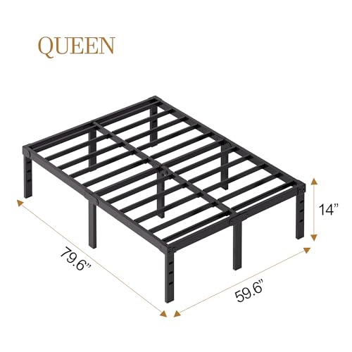 Queen Bed Frame, Queen Size Bed - Metal Queen Bed Frame & Queen Platform Bed Frame, No Box Spring Needed, Includes Queen Size Bed & Standard Bed Frames for Bedroom