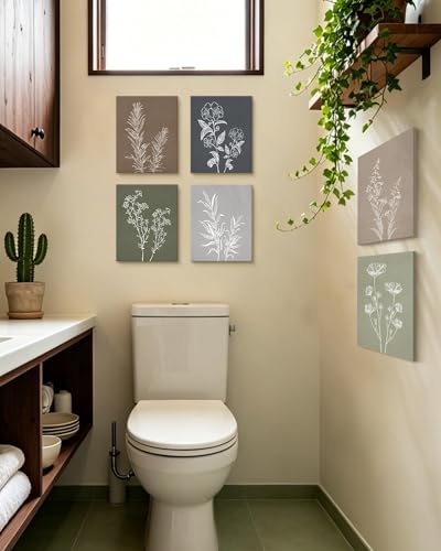 Drsoum Botanical Wall Art Framed Boho Wall Art Decor Wooded Minimalist Vintage Print Modern Rustic Farmhouse Home Kitchen Decor 8x10inx6pcs - color: vintage plant wall art, size: 8"x10"x6pcs