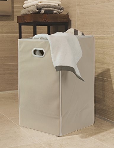 Simple Houseware Foldable Closet Laundry Hamper Basket, Beige - color: Beige