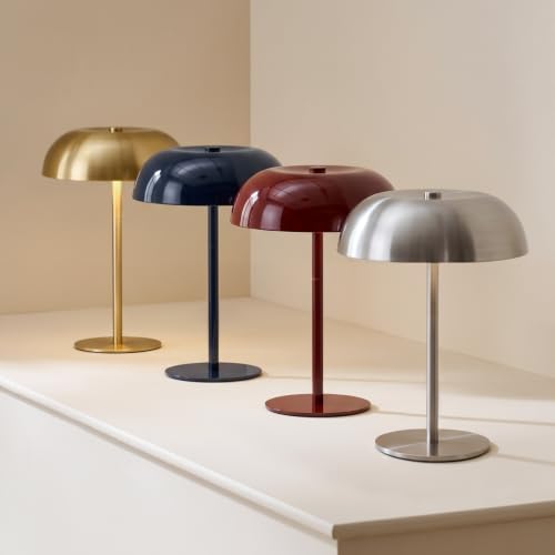 Portable LED Mushroom Table Lamp - color: Silver