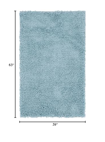 Rugs.com - Zermatt Shag Rug – 3' 1 x 5' 3 Aqua Shag Rug – Plush Comfort for Bedrooms, Living Rooms, and Nurseries - color: Aqua, size: 3'3" x 5'3" (Rectangular)