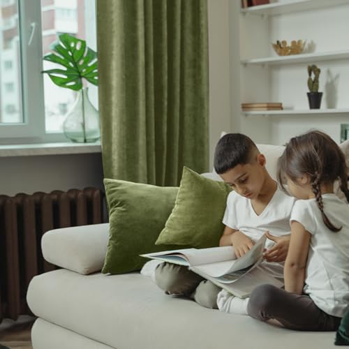 BGment Sage Green Velvet Blackout Curtains 72 Inches Long for Bedroom, 52 x 72 Inch Velvet Curtains Super Soft Thermal Insulated Privacy Room Darkening Drapes with Back Tab and Rod Pocket, 2 Panels - color: Sage Green, size: 52"W x 72"L (Pack of 2)