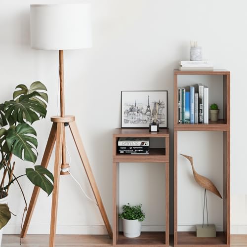 Wall Mount Shelf Set of 4, Floating Cube Shelves for Space Discovery Home and Commercial Use, Large Size Shelves Set, Dark Walnut - color: Dark Walnut, size: Set4