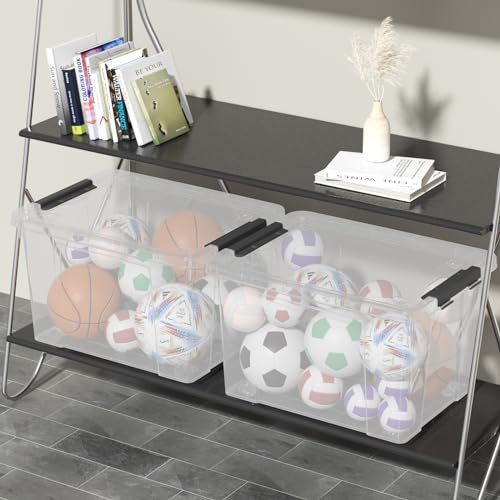 40 Quart Large Plastic Storage Bins with Lids, Clear Storage Tote with Wheels, 4 Packs - size: 40 Quart