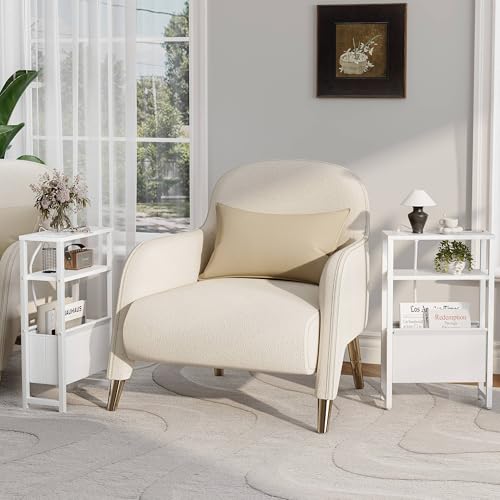 Narrow Side Table with Charging Station Slim End Table Sofa with Magazine Rack, Bedside Table for Small Spaces, 3 Tier Nightstand for Living Room Couch, Bedroom White LET503WE - color: White, style: With Charging Station