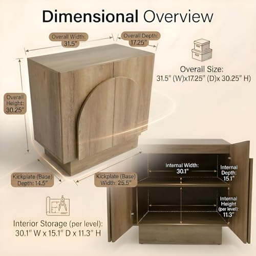 Ya-Home Natural Sideboard Buffet Cabinets with Storage, Modern Buffet Coffee Bar Table Stand Cabinets with Arched Doors, Farmhouse Wooden TV Media Console Table Credenza for Living Room/Entryway, 2PCS - color: Natural Rertro, size: Set of 2