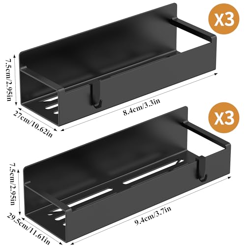6 Pack Magnetic Spice Rack Organizer for Refrigerator and Oven, Matt Black Fridge Organizers and Storage for Kitchen - color: Matt Black, size: 6 Pack
