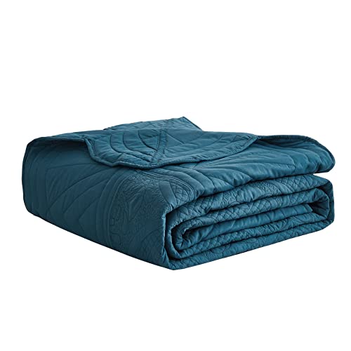 DaisyHuang Bedspread - Full Size Bedding Cover - Modern & Contemporary Coverlet Set, Real Stitching, Reversible, Lightweight, 5 Piece, Blue - color: Blue, size: Full(96"x110")