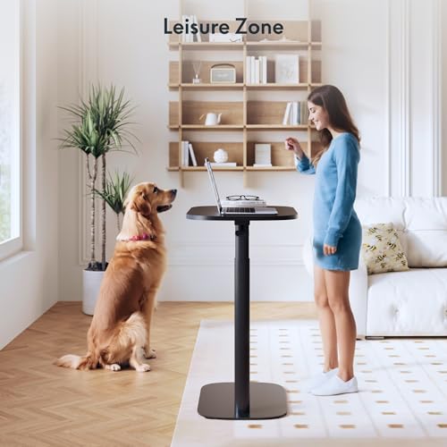 FLEXISPOT 24''Adjustable C Table Gas Spring Mobile Side End Table | Adjustable C table with Wheels, Bedside table for sofa and couch. Laptop Rolling Cart TV Tray, 23.6" W x 13.8" D,Black - color: Black, size: 24x14