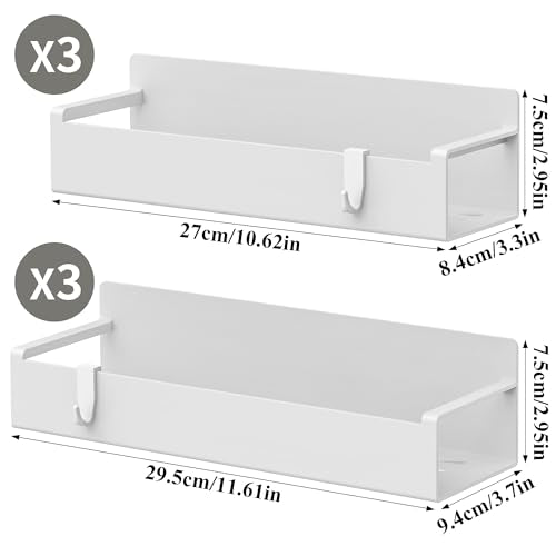 6 Pack Magnetic Spice Rack Organizer for Refrigerator and Oven, White Fridge Organizers and Storage for Kitchen - color: White, size: 6 Pack