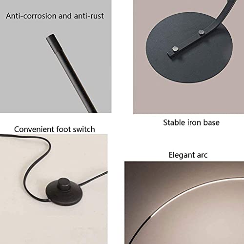 Minimalist Arc Floor Lamp with Remote Control - Dimmable LED Reading Light for Living Room, Bedroom, and Study(Gold) - size: Gold