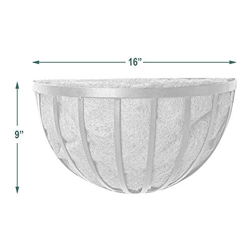 Arcadia Garden Products 1527 Half Round Circle Wall Mounted Planters with Coco Liner 16"