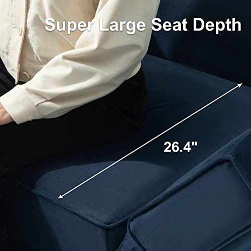 Belffin Modular Sectional Arm Accent Chair with Storage Seat Velvet Armchair Single Sofa Club Chair Blue - color: Blue, size: Armchair