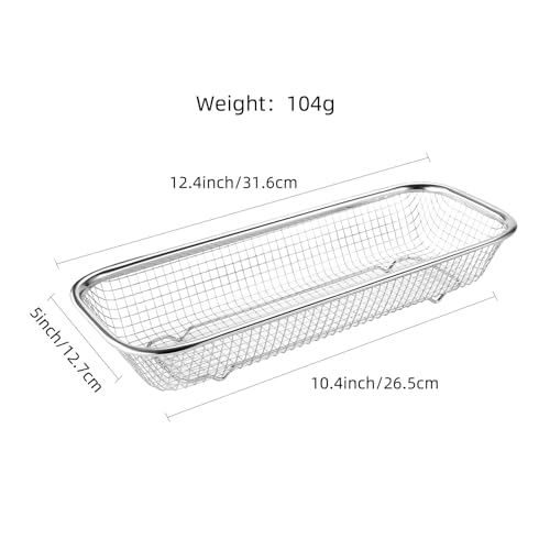 2Pack Stainless Steel Mesh Tumbler Cup Lid Organizer, Mason Jar Lid Holder | Rectangular, Cabinet Storage Basket, For Silverware Chopsticks Straws Utensils - style: SilverModern-2pack