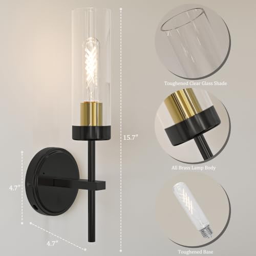 Black Gold Battery Operated Wall Sconce Set of 2, Wireless Wall Sconces with Remote, Rechargeable 3000K Dimmable Wall Light for Bedroom Living Room Bathroom Hallway Entryway Stairwell - color: Black Gold, size: 2 Pack