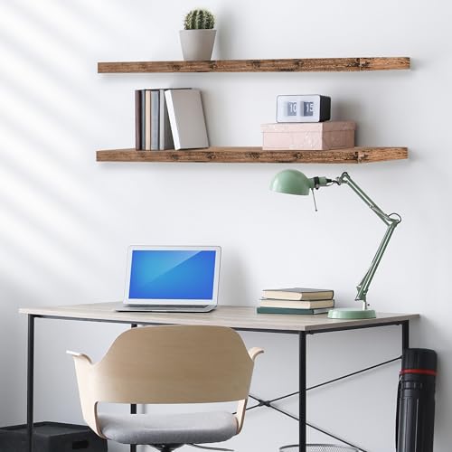 Sorbus Floating Shelves for Wall - 35 Inch Long Bathroom Shelves, Wall Decor for Bedroom, Kitchen, Living Room & Book Storage - Mounted Floating Shelf with Invisible Brackets (Mahogany, 3 Pack) - color: Mahogany, size: 35 Inch, style: 3 Pack