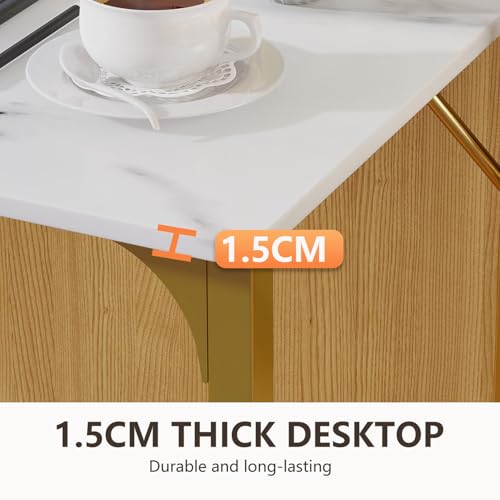 BestOffice Computer Desk,Home Office Desk, Modern Simple Style for Home Office Study Writing (Gold, 63 Inch) - color: Gold, size: 63 Inch