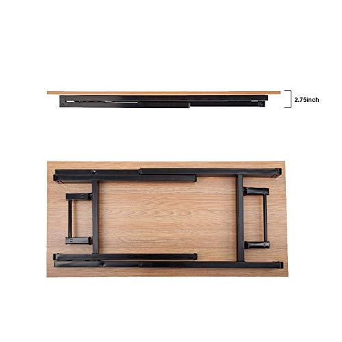 Need Computer Desk Office Desk 55 inches Folding Table Computer Table Workstation No Install Needed,Teak Black AC5BB-140X - color: Teak & Black, size: 55 inches
