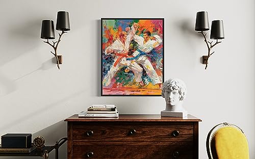 HomeArtPrint Taekwondo Art Print Poster, Wall Art Painting Decor. Paint Splash Style Artwork. (Taekwondo, 11x14 inches (Unframed)) - color: Taekwondo, size: 14"L x 11"W