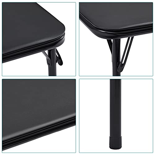 VECELO 24'' Kids Folding Card Table, Portable, with Ultra Soft Padded Cushion, 1 Piece, Black - color: Black