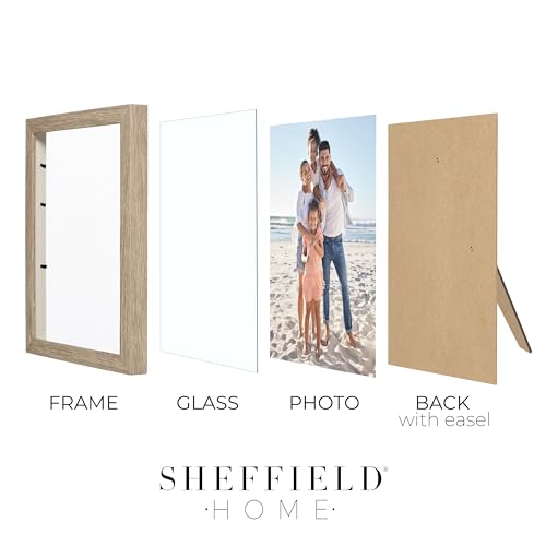 Sheffield Home 4 Piece Gallery Wall Frame Set, 8x10 Inch, 5x7 Inch, and 4x6 Inch, Light Natural - color: Light Natural, size: 8x11, 5x7, 4x6 Inch