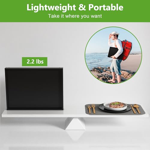 Youpehom Bamboo Bed Tray Table with Folding Legs, Large, Black | Large bamboo bed tray with folding legs, handles and raised edges for meals, laptops, reading and serving in bed. - color: Black, size: Large