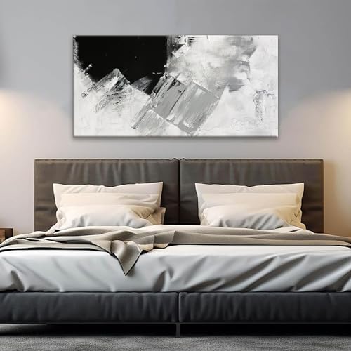 TAIJXAGSG Abstract Canvas Art Wall Decor Painting Home Wall Decor 20x40 Inch Decorations Black Grey Abstract Wall Art Office Canvas Picture For Bedroom Kitchen Office Artwork - color: black white grey, size: 40"L x 20"W