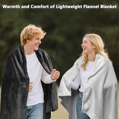 Lukeight Fleece Throw Blanket, Luxury Cozy Fuzzy Lightweight Soft Blankets for Sofa Couch Bed Car Travel and Camping (Grey, 50x60 Inches) - color: Solid Grey, size: 50 in x 60 in