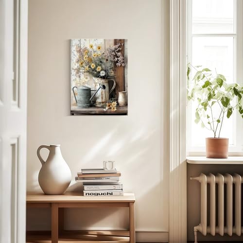 WALUPLL Farmhouse Daisy Wall Art Farmhouse Rustic Daisy Posters Modern Farmhouse Decor Flower Pictures Decor for Living Room Bedroom 12x16 Inch Ready to Hang - color: Rustic Farmhouse Daisy, size: 16"L x 12"W