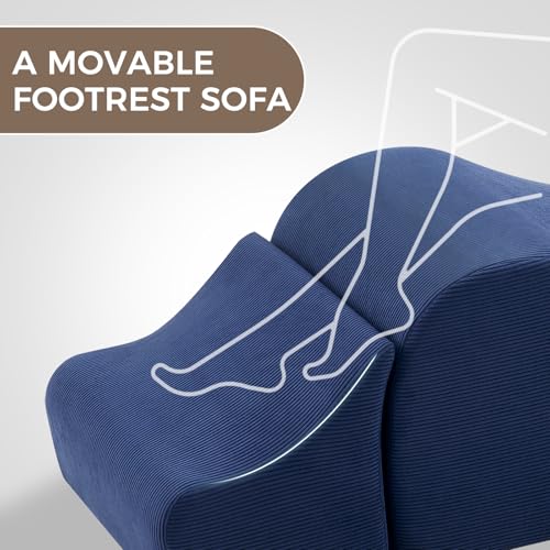 Yoga Chairs for Adults, Ergonomic Chaise Lounge Chair Indoor with Side Pocket, Lumbar Pillow, Ottoman, Yoga Chair Perfect for Stretching, Relaxation, Exercise, Used in Bedroom, Living Room (Blue) - color: Blue