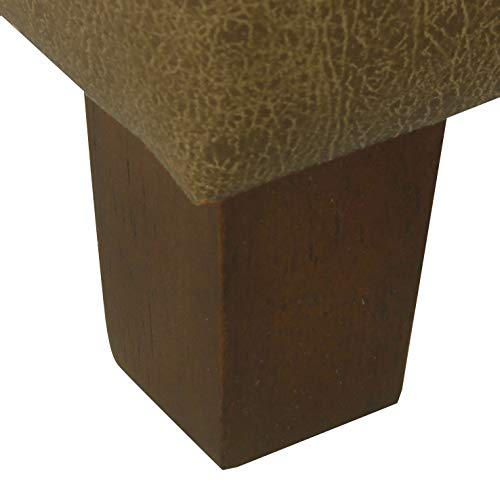 HomePop 18" Square Storage Ottoman - Distressed Brown Faux Leather - color: Brown