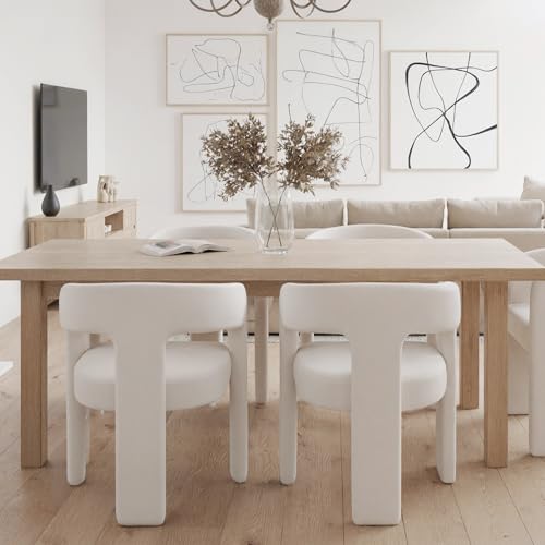 HNY Modern Velvet Barrel Single Dining Chair, Ivory | Upholstered Accent Armchair With Wide Seat Elegant Design For Living Room Bedroom Vanity And Small Spaces - color: Ivory Velvet