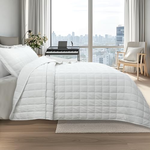 Velvet Quilt Super King Size, Luxury Soft Bedding Set, Lightweight Cozy Warm Quilted 3-Piece Velvet Coverlet Bedspread Sets with 2 Pillow Shams for All Season White - color: White, size: Super King(128"x120")