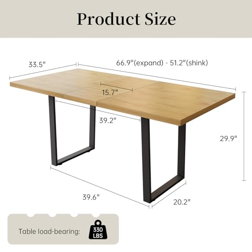 Mid-Century Extendable Dining Table Set, 51"-67", 6 Upholstered Chairs - color: Table With 6 Gray Chairs, size: 51"-67"