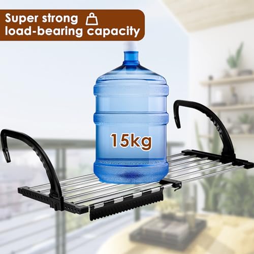 Portable Clothes Drying Rack for Balcony,29"x13" Foldable Railings Windowsill, Retractable Radiator Clothes Airer,Folding Towel Rack Indoor Outdoor Travel RV Laundry Rack with Clips - size: A-29"x13"