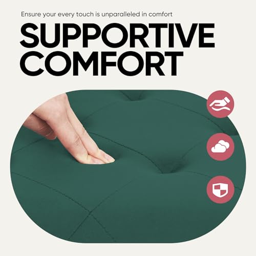 43 Inches Velvet Storage Ottoman Bench, Folding Upholstered Ottoman with Storage for Bedroom Living Room, 140L Capacity - color: Green