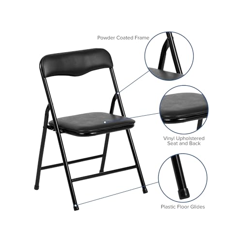 Flash Furniture Mindy Kids 5-Piece Folding Table and Chairs Set for Daycare and Classrooms, Children's Activity Table and Chairs Set, Black - color: Black, size: 5 Piece Set