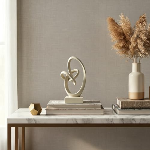 10.24" Modern Abstract Ribbon Decorative Sculpture, Knot Sculptures,Home Decor,Coffee Table Statues,Dining Living Room Desk Decor (Light Gray) - color: 10.24" Light Gray