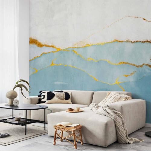 Wall Mural Abstract 77x55 in - Peel and Stick Self-Adhesive Wallpaper Removable Large Sticker Foil Wall Decor Print Picture Image Design Marble Blue Like Painted a-A-10238-a-c - color: #14, size: 77"Wx55"H Self-Adhesive