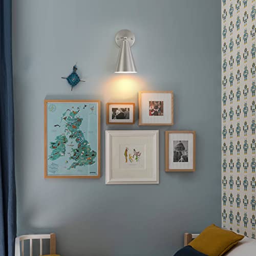 MWZ Brushed Nickel Wall Sconce Set of Two, Modern Sconces Wall Lighting Fixtures with Silver Metal Shade, Indoor Wall Mount Swing Arm Lamp for Bedroom,Bedside,Bar,Kitchen,Hallway - color: Brushed Nickel