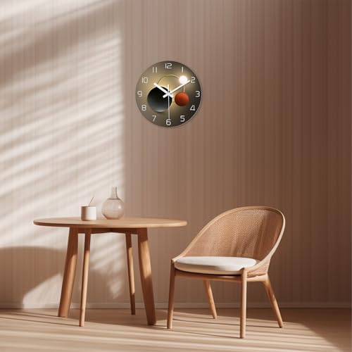 XNM Round Wall Clocks Battery Operated 14 Inch | Analog Battery Clock for Living Room Bedroom Kitchen Office Modern Analog Wall Clock Non Ticking - color: Black1, size: 14 Inch