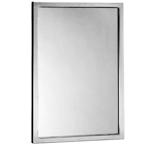 Bobrick B-1658 1830 Mirror, 18" x 30" Tempered Glass w/Stainless Steel Channel Frame | Bright-Polished Stainless Steel; 18" W x 30" H; theft-resistant
